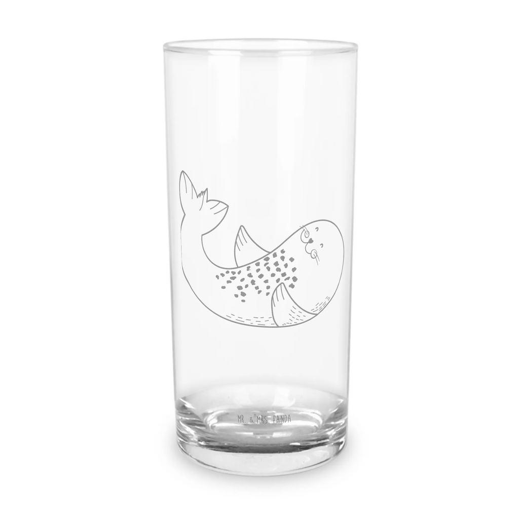 Wasserglas Robbe liegend Wasserglas, Glas, Trinkglas, Wasserglas mit Gravur, Glas mit Gravur, Trinkglas mit Gravur, Tiermotive, Gute Laune, lustige Sprüche, Tiere, Robbe, Robben, Seehund, Strand, Meerestier, Ostsee, Nordsee, Lachen, Freude