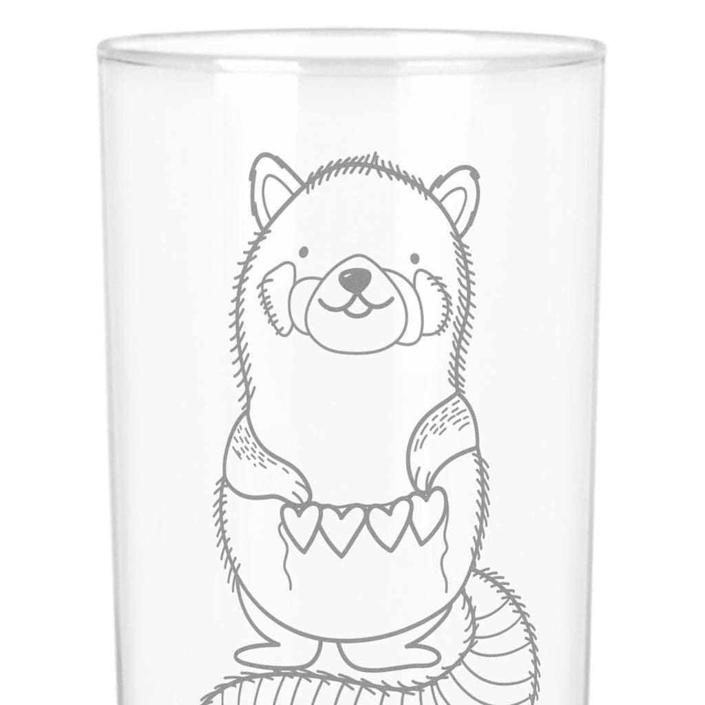 Wasserglas Roter Panda Wasserglas, Glas, Trinkglas, Wasserglas mit Gravur, Glas mit Gravur, Trinkglas mit Gravur, Tiermotive, Gute Laune, lustige Sprüche, Tiere, Panda, Liebe, Rot, Herz, Liebling, Lieblingsmensch