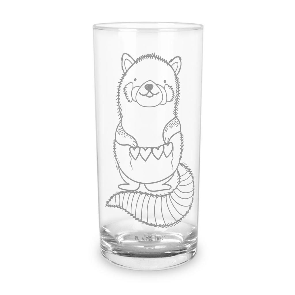 Wasserglas Roter Panda Wasserglas, Glas, Trinkglas, Wasserglas mit Gravur, Glas mit Gravur, Trinkglas mit Gravur, Tiermotive, Gute Laune, lustige Sprüche, Tiere, Panda, Liebe, Rot, Herz, Liebling, Lieblingsmensch