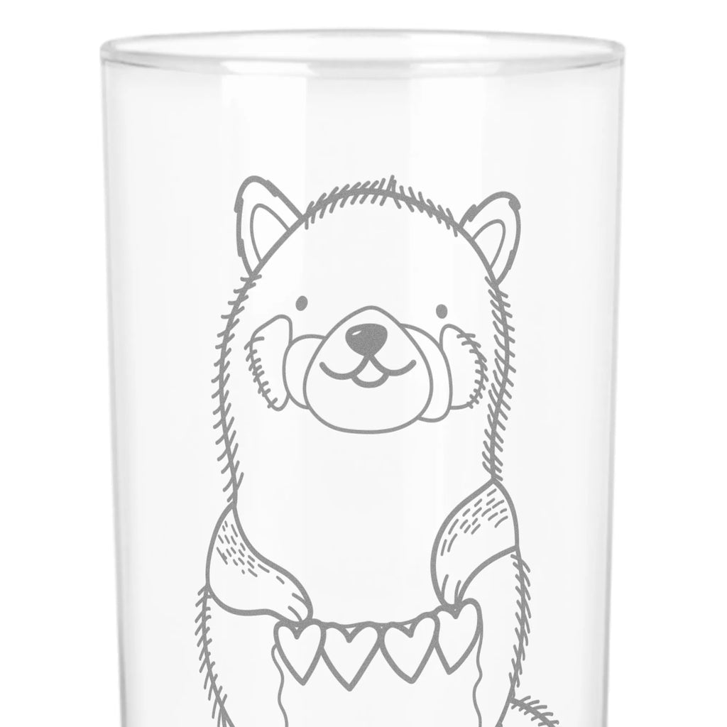 Wasserglas Roter Panda Wasserglas, Glas, Trinkglas, Wasserglas mit Gravur, Glas mit Gravur, Trinkglas mit Gravur, Tiermotive, Gute Laune, lustige Sprüche, Tiere, Panda, Liebe, Rot, Herz, Liebling, Lieblingsmensch