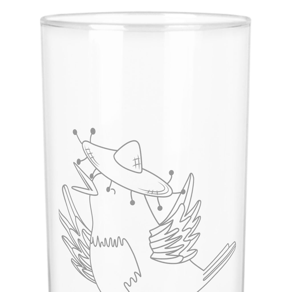 Wasserglas Rabe mit Sombrero Wasserglas, Glas, Trinkglas, Wasserglas mit Gravur, Glas mit Gravur, Trinkglas mit Gravur, Tiermotive, Gute Laune, lustige Sprüche, Tiere, Rabe, Vogel, Vögel, Spruch positiv, fröhlich sein, glücklich sein, Glück Spruch, froh, Elster, Motivation