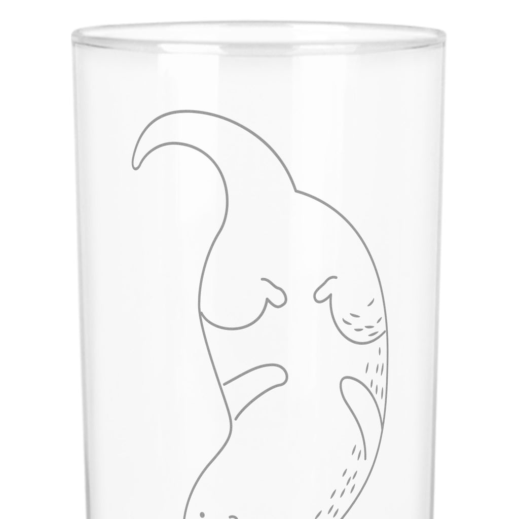 Wasserglas Otter kopfüber Wasserglas, Glas, Trinkglas, Wasserglas mit Gravur, Glas mit Gravur, Trinkglas mit Gravur, Otter, Fischotter, Seeotter, Otter Seeotter See Otter