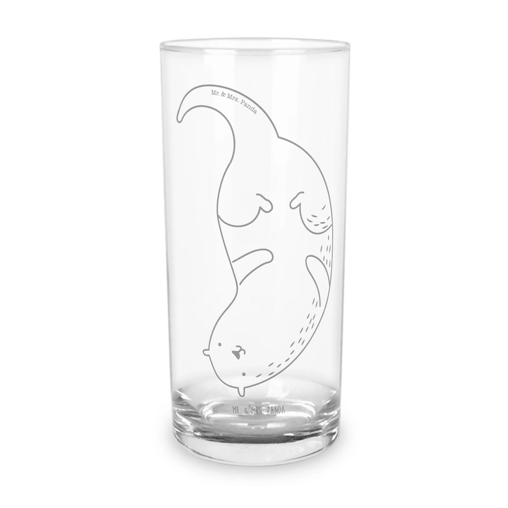 Wasserglas Otter kopfüber Wasserglas, Glas, Trinkglas, Wasserglas mit Gravur, Glas mit Gravur, Trinkglas mit Gravur, Otter, Fischotter, Seeotter, Otter Seeotter See Otter