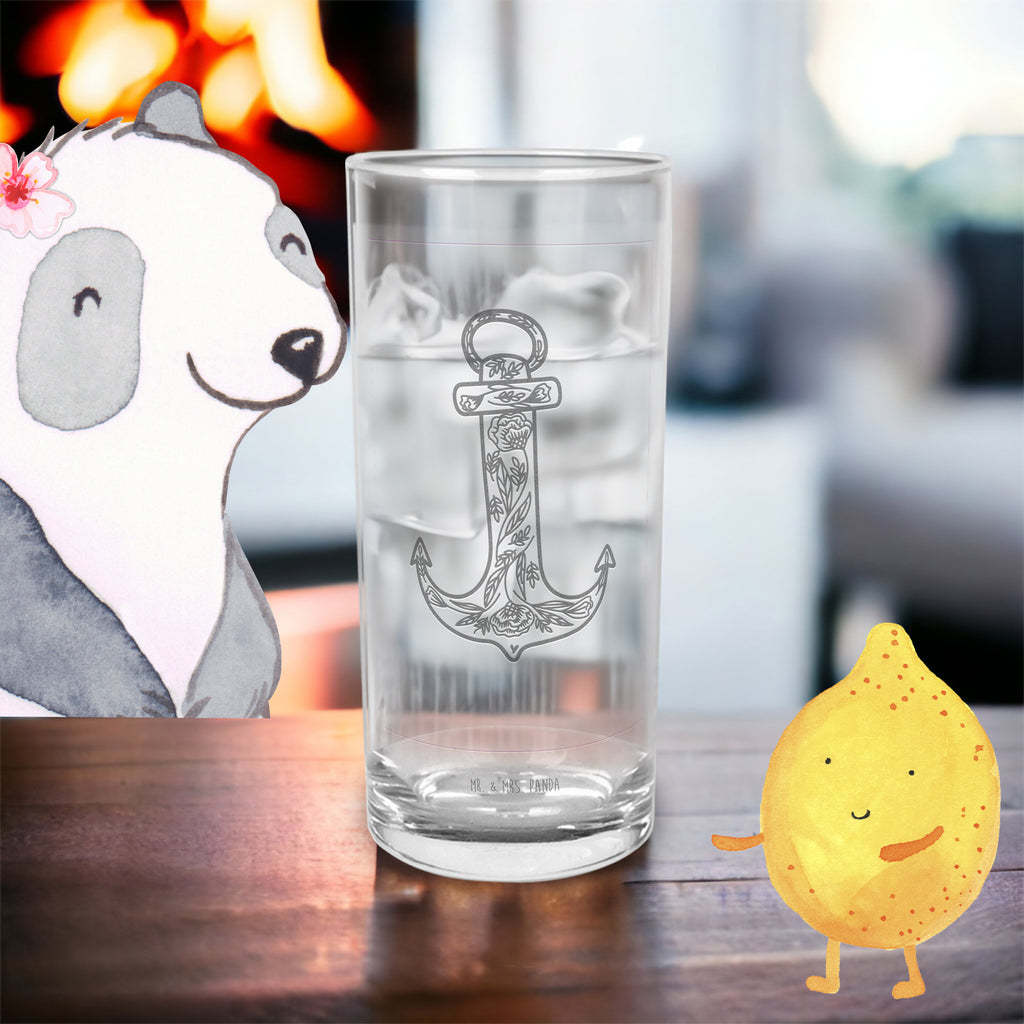 Wasserglas Anker Blau Wasserglas, Glas, Trinkglas, Wasserglas mit Gravur, Glas mit Gravur, Trinkglas mit Gravur, Tiermotive, Gute Laune, lustige Sprüche, Tiere