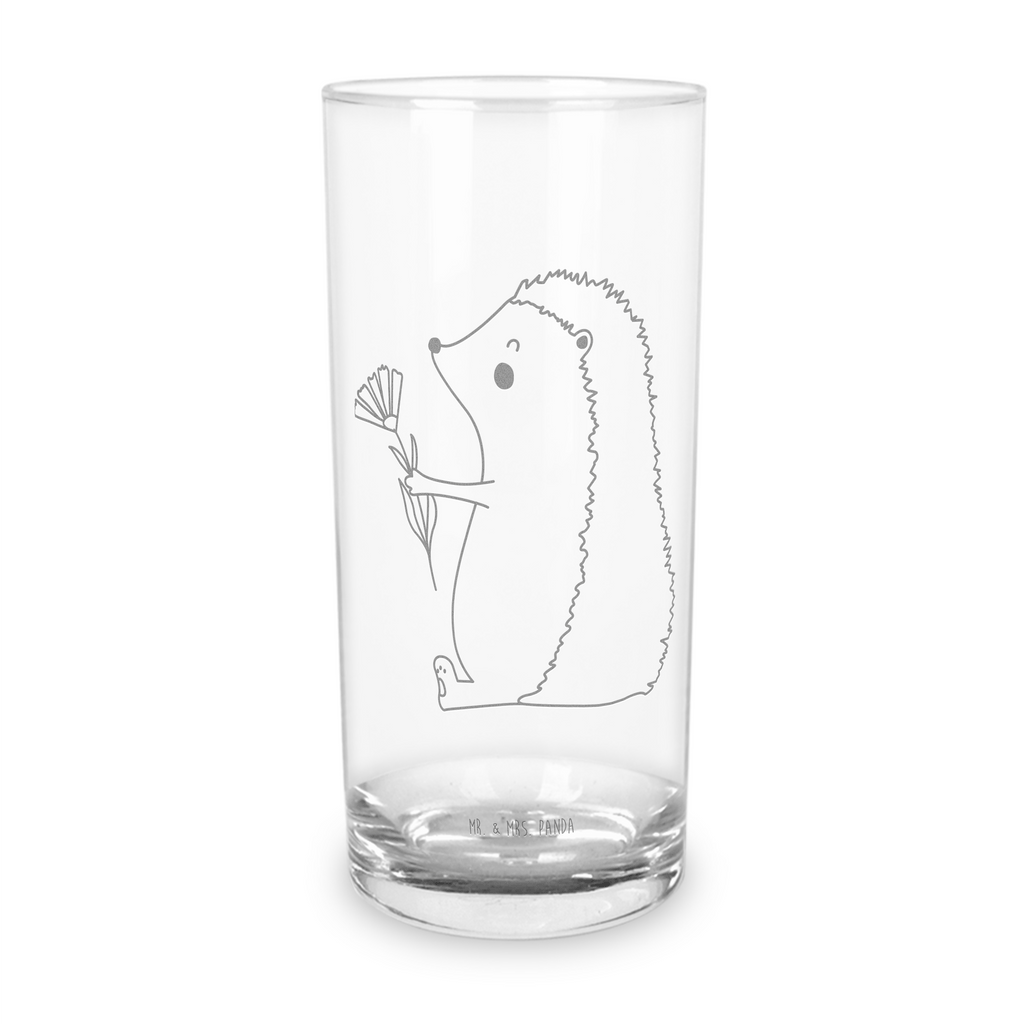 Wasserglas Igel mit Blume Wasserglas, Glas, Trinkglas, Wasserglas mit Gravur, Glas mit Gravur, Trinkglas mit Gravur, Tiermotive, Gute Laune, lustige Sprüche, Tiere, Igel, Gute Besserung, Genesungswünsche, Krankheit, Krankenhaus, krank, Besuch