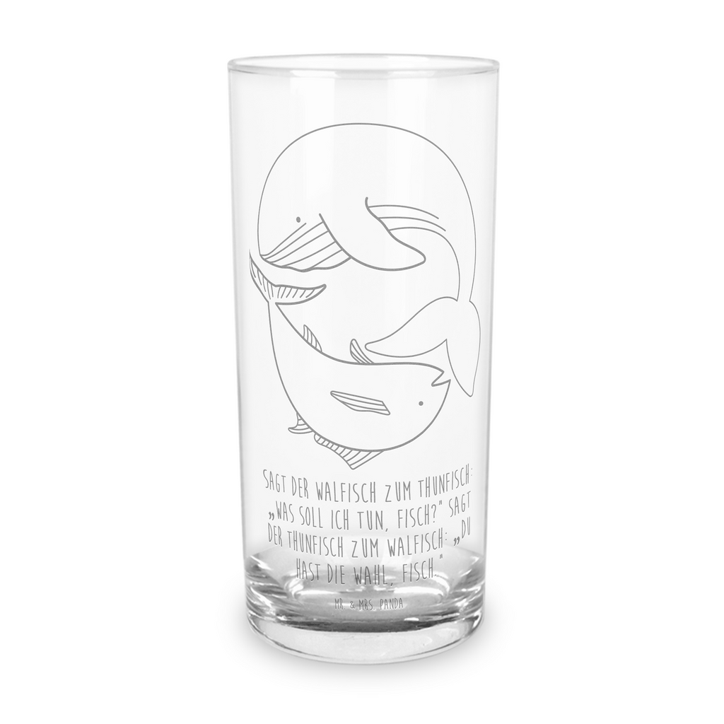 Wasserglas Walfisch & Thunfisch Wasserglas, Glas, Trinkglas, Wasserglas mit Gravur, Glas mit Gravur, Trinkglas mit Gravur, Tiermotive, Gute Laune, lustige Sprüche, Tiere, Wal, Wahl, Tunfisch, Wortwitz lustig, Spruch lustig, Flachwitz, Witz, Spruch des Tages, Flachwitz Geschenk