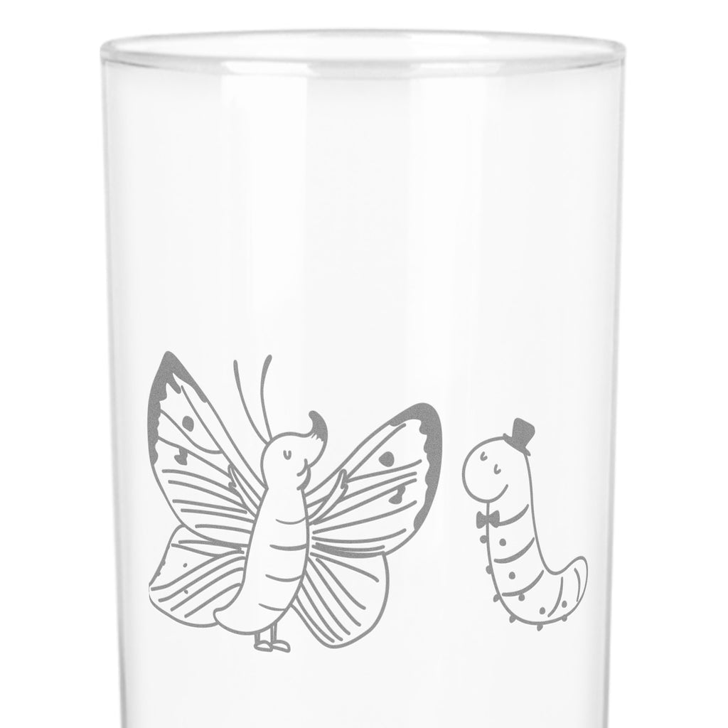 Wasserglas Raupe & Schmetterling Wasserglas, Glas, Trinkglas, Wasserglas mit Gravur, Glas mit Gravur, Trinkglas mit Gravur, Tiermotive, Gute Laune, lustige Sprüche, Tiere, Raupe, Schmetterling, Zitronenfalter, Entwicklung, Erwachsen werden, Kokon, Hut, Hütchen, Schönheit, Aufwachsen