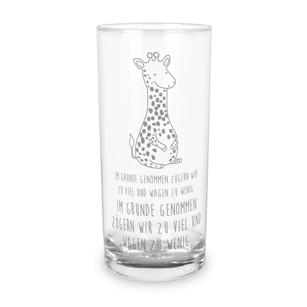 Wasserglas Giraffe Zufrieden Wasserglas, Glas, Trinkglas, Wasserglas mit Gravur, Glas mit Gravur, Trinkglas mit Gravur, Afrika, Wildtiere, Giraffe, Zufrieden, Glück, Abenteuer
