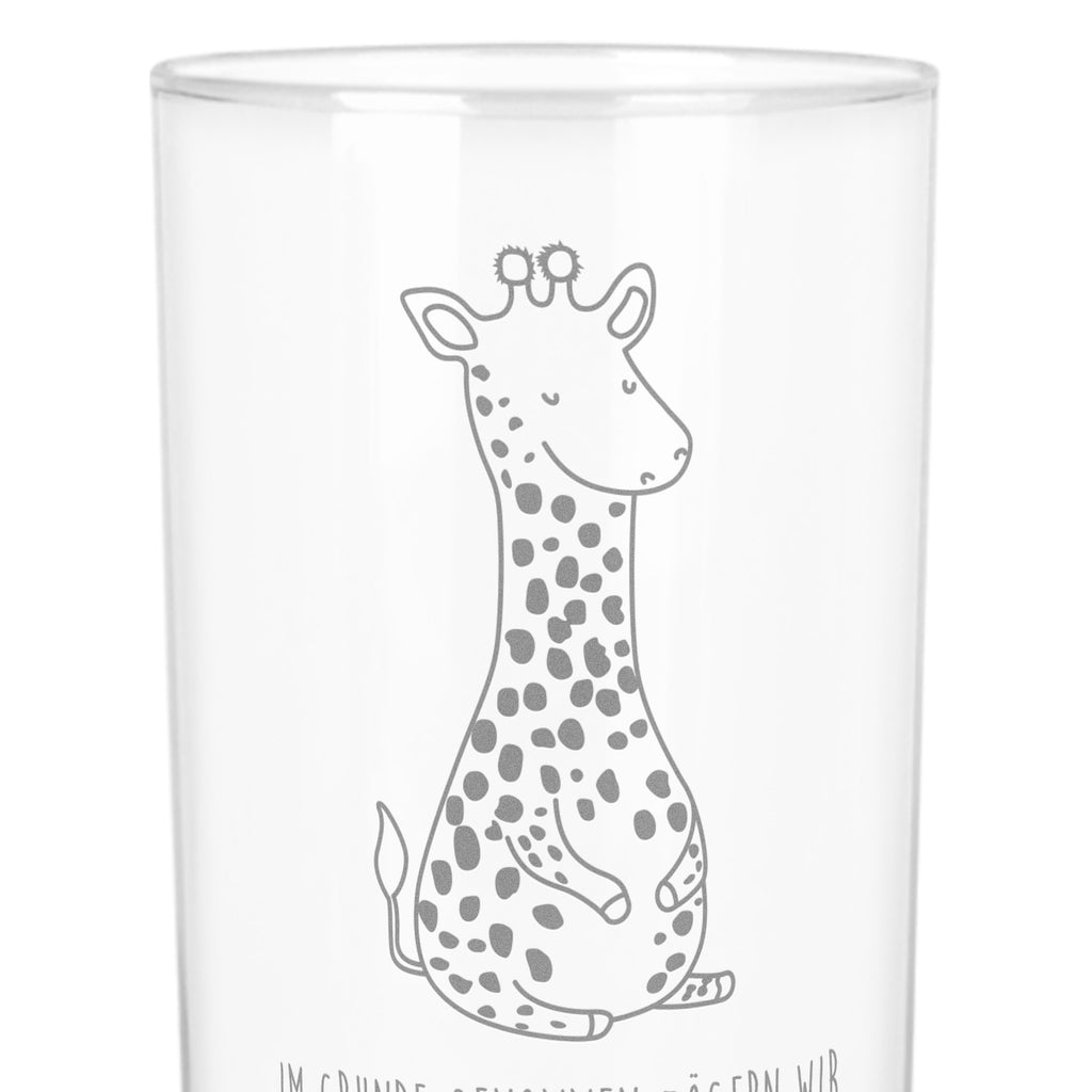 Wasserglas Giraffe Zufrieden Wasserglas, Glas, Trinkglas, Wasserglas mit Gravur, Glas mit Gravur, Trinkglas mit Gravur, Afrika, Wildtiere, Giraffe, Zufrieden, Glück, Abenteuer