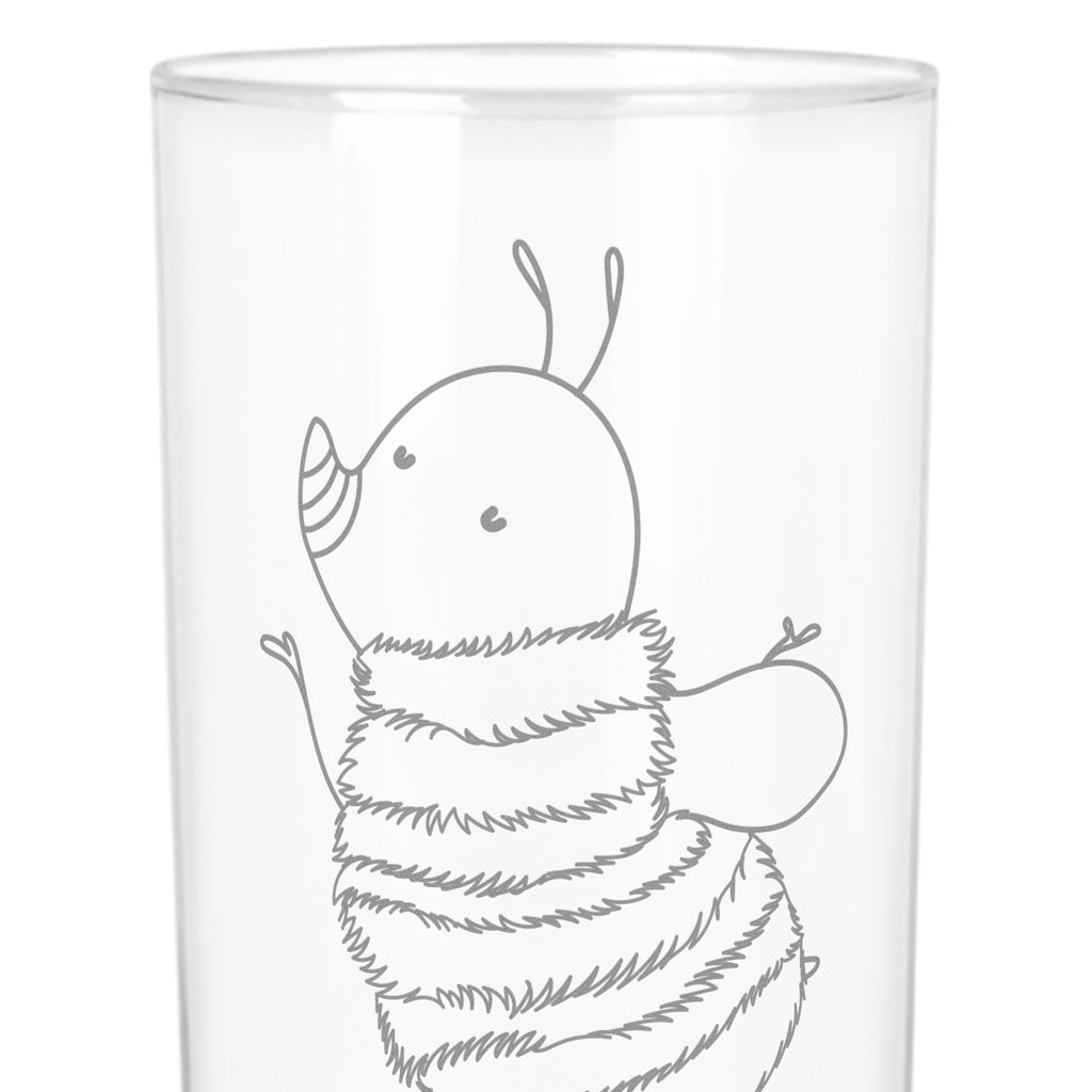 Wasserglas Hummel flauschig Wasserglas, Glas, Trinkglas, Wasserglas mit Gravur, Glas mit Gravur, Trinkglas mit Gravur, Tiermotive, Gute Laune, lustige Sprüche, Tiere, Hummel, Flauschig, Biene, Blume, Natur
