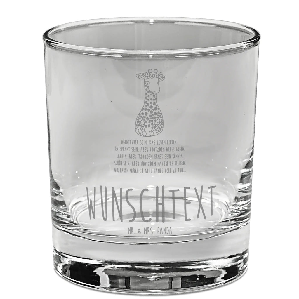 Personalisiertes Gin Glas Giraffe Blumenkranz Personalisiertes Ginglas, Personalisiertes Gin Glas, Personalisiertes Gin Glas mit Gravur, Personalisiertes Gin Glas mit Spruch, Personalisiertes Gin Glas mit Sprüchen, Ginglas mit Wunschtext, Afrika, Wildtiere, Giraffe, Blumenkranz, Abenteurer, Selbstliebe, Freundin