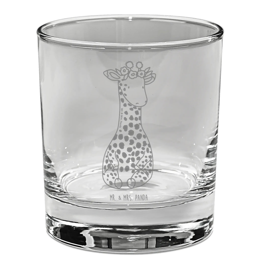 Ginglas Giraffe Blumenkranz Ginglas, Gin Glas, Gin Glas mit Gravur, Ginglas mit Spruch, Gin Glas mit Sprüchen, Afrika, Wildtiere, Giraffe, Blumenkranz, Abenteurer, Selbstliebe, Freundin