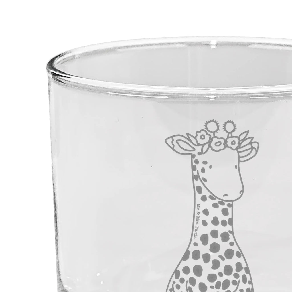 Ginglas Giraffe Blumenkranz Ginglas, Gin Glas, Gin Glas mit Gravur, Ginglas mit Spruch, Gin Glas mit Sprüchen, Afrika, Wildtiere, Giraffe, Blumenkranz, Abenteurer, Selbstliebe, Freundin