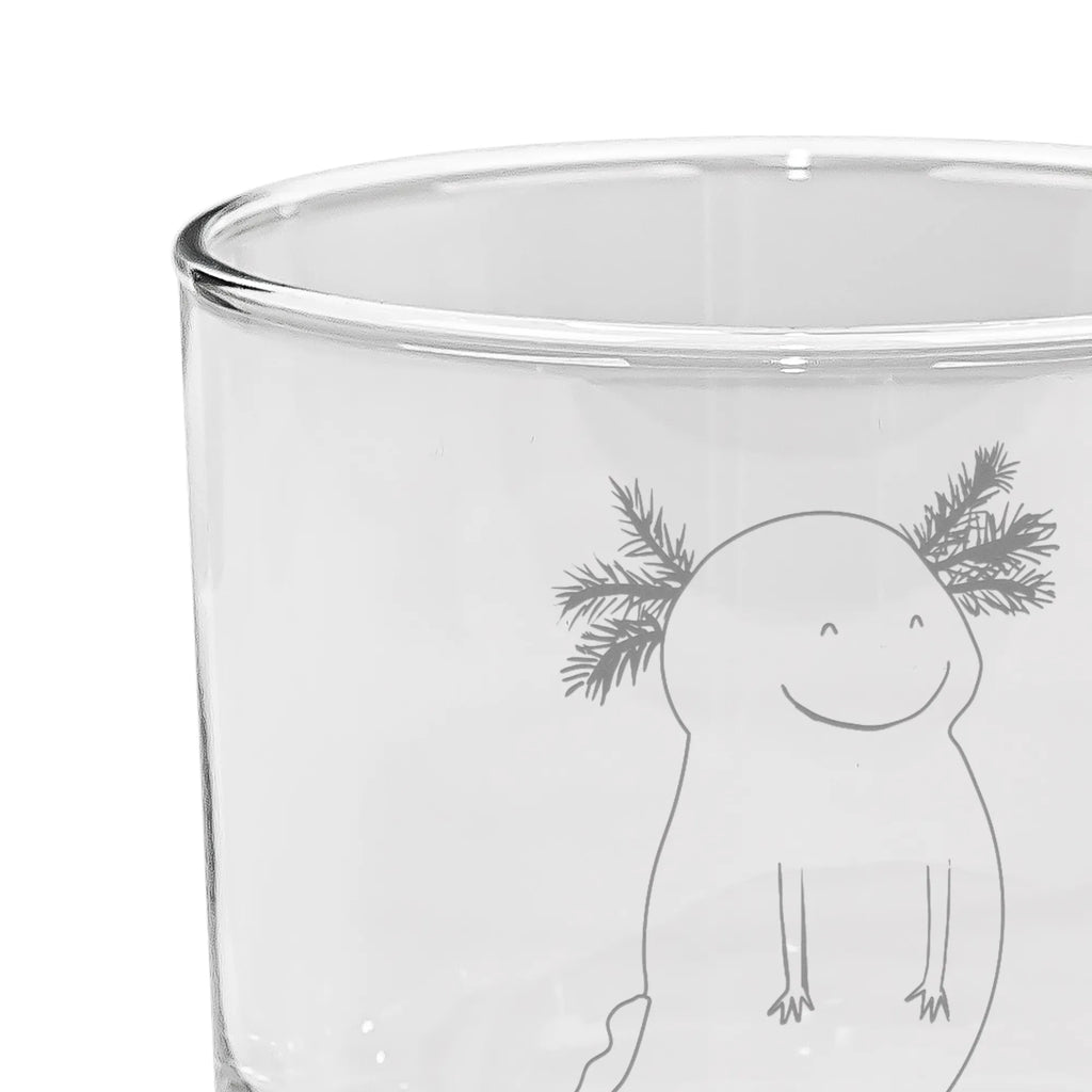 Ginglas Axolotl glücklich Ginglas, Gin Glas, Gin Glas mit Gravur, Ginglas mit Spruch, Gin Glas mit Sprüchen, Axolotl, Molch, Axolot, Schwanzlurch, Lurch, Lurche, Motivation, gute Laune