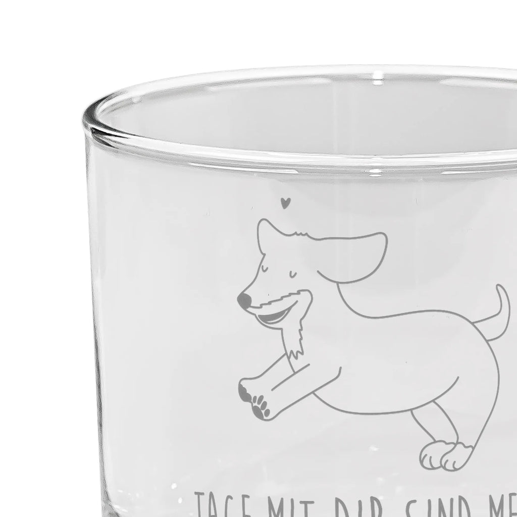 Ginglas Hund Dackel fröhlich Ginglas, Gin Glas, Gin Glas mit Gravur, Ginglas mit Spruch, Gin Glas mit Sprüchen, Hund, Hundemotiv, Haustier, Hunderasse, Tierliebhaber, Hundebesitzer, Sprüche, Hunde, Dackel, Dachshund, happy dog