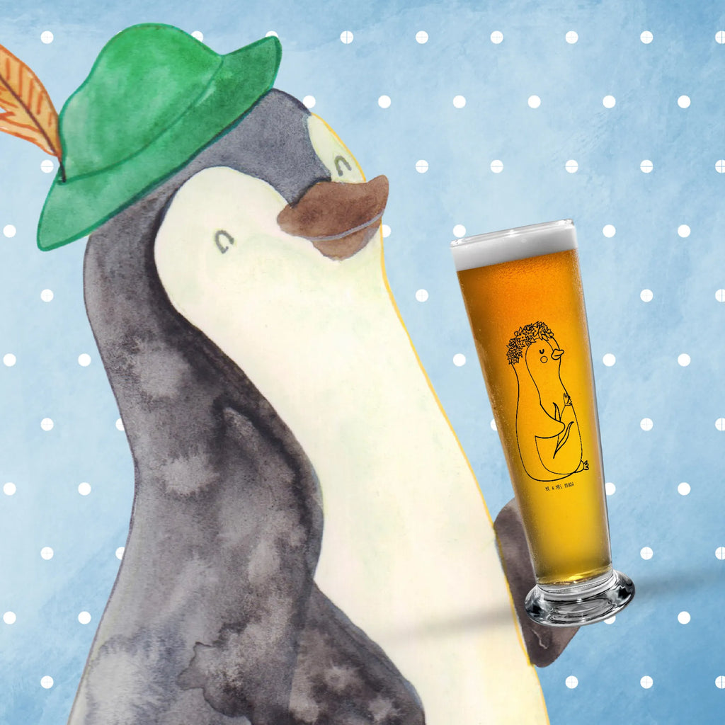 Bierglas Pinguin Blumen Bierglas, Bier Glas, Bierkrug, Bier Krug, Vatertag, Pinguin, Pinguine, Blumenkranz, Universum, Leben, Wünsche, Ziele, Lebensziele, Motivation, Lebenslust, Liebeskummer, Geschenkidee