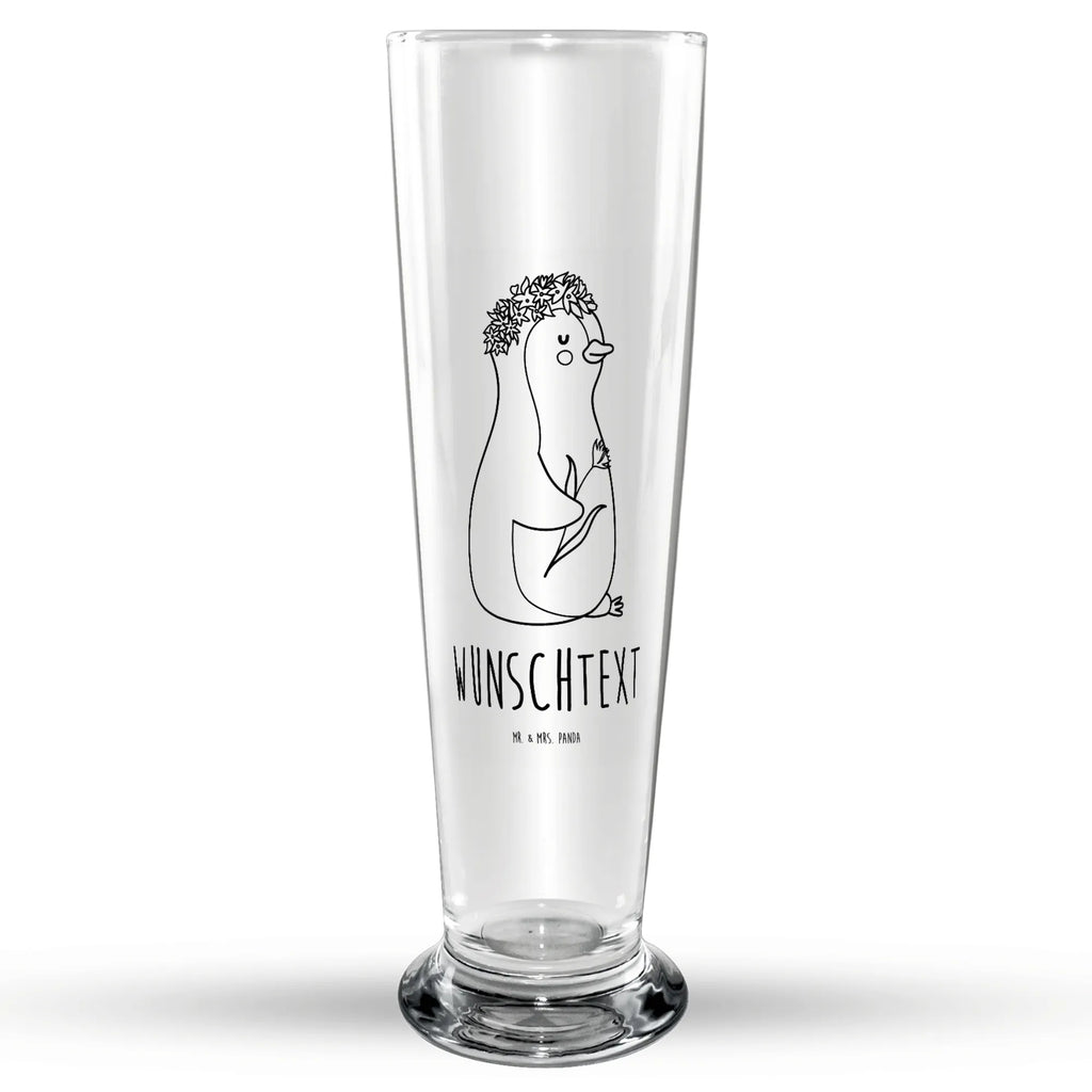 Personalisiertes Bierglas Pinguin Blumen Personalisiertes Bierglas, Personalisiertes Bier Glas, Personalisierter Bierkrug, Personalisierters Bier Krug, Bierglas mit Namen, Bierkrug mit Namen, Vatertag, Pinguin, Pinguine, Blumenkranz, Universum, Leben, Wünsche, Ziele, Lebensziele, Motivation, Lebenslust, Liebeskummer, Geschenkidee