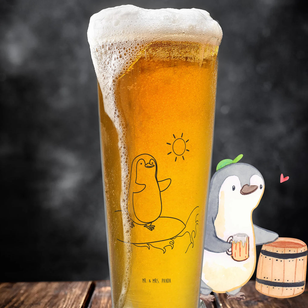 Weizenglas Pinguin Surfer Weizenglas, Weizen Glas, Vatertag, Weizenbier Glas, Weizenbierglas, Pinguin, Pinguine, surfen, Surfer, Hawaii, Urlaub, Wellen, Wellen reiten, Portugal