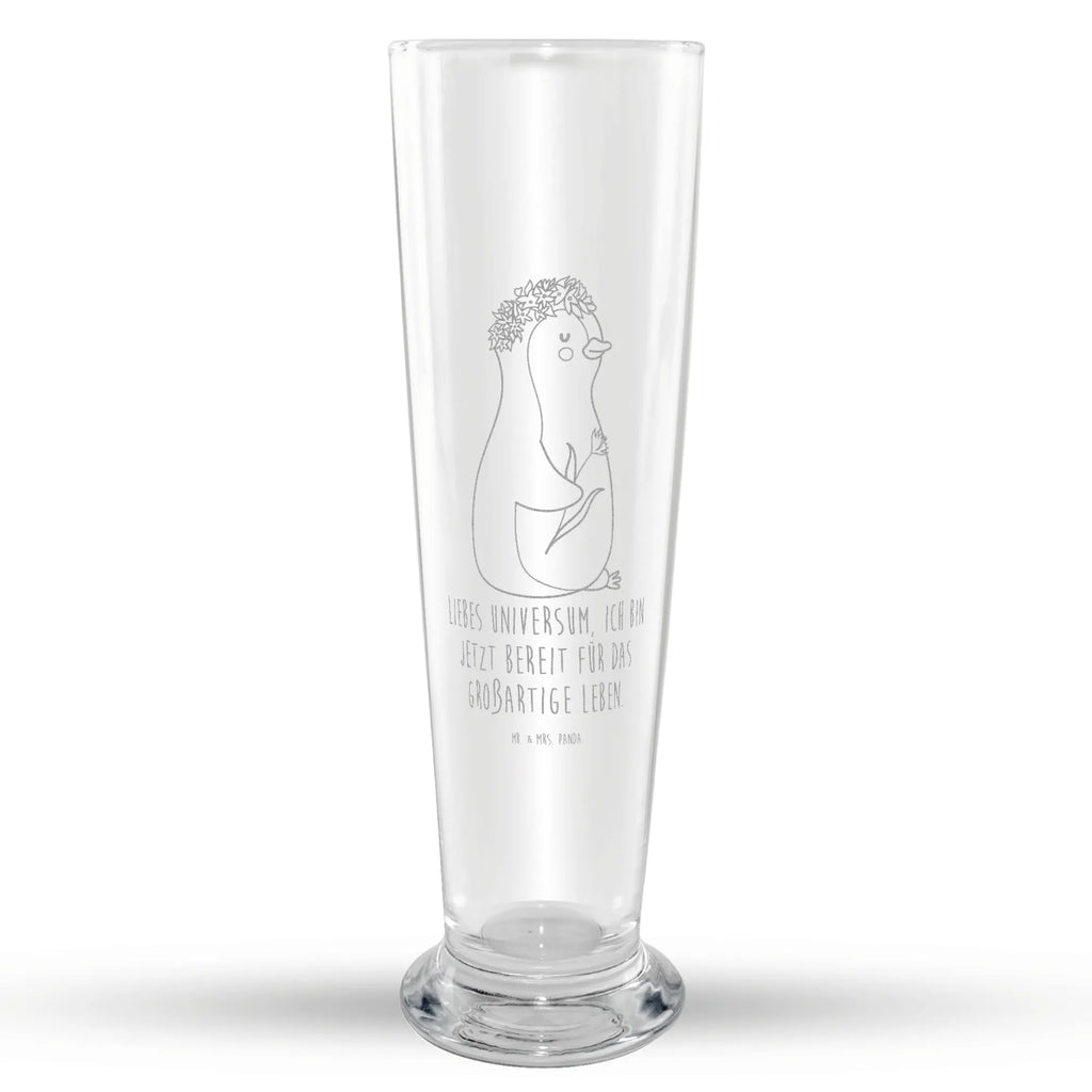 Weizenglas Pinguin Blumen Weizenglas, Weizen Glas, Vatertag, Weizenbier Glas, Weizenbierglas, Pinguin, Pinguine, Blumenkranz, Universum, Leben, Wünsche, Ziele, Lebensziele, Motivation, Lebenslust, Liebeskummer, Geschenkidee