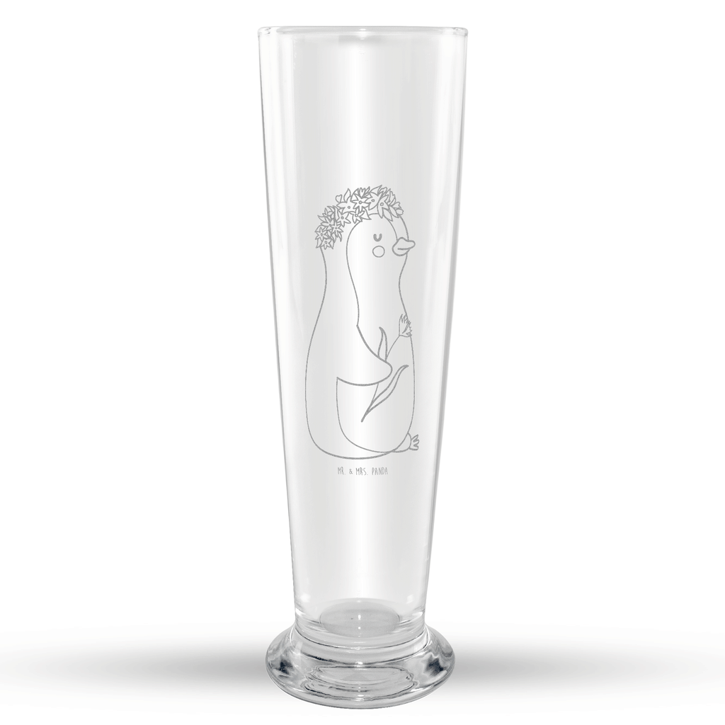 Weizenglas Pinguin Blumen Weizenglas, Weizen Glas, Vatertag, Weizenbier Glas, Weizenbierglas, Pinguin, Pinguine, Blumenkranz, Universum, Leben, Wünsche, Ziele, Lebensziele, Motivation, Lebenslust, Liebeskummer, Geschenkidee