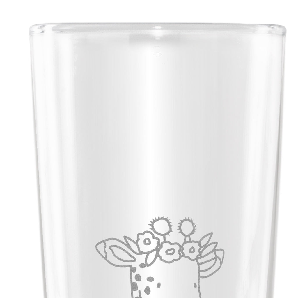 Weizenglas Giraffe Blumenkranz Weizenglas, Weizen Glas, Vatertag, Weizenbier Glas, Weizenbierglas, Afrika, Wildtiere, Giraffe, Blumenkranz, Abenteurer, Selbstliebe, Freundin