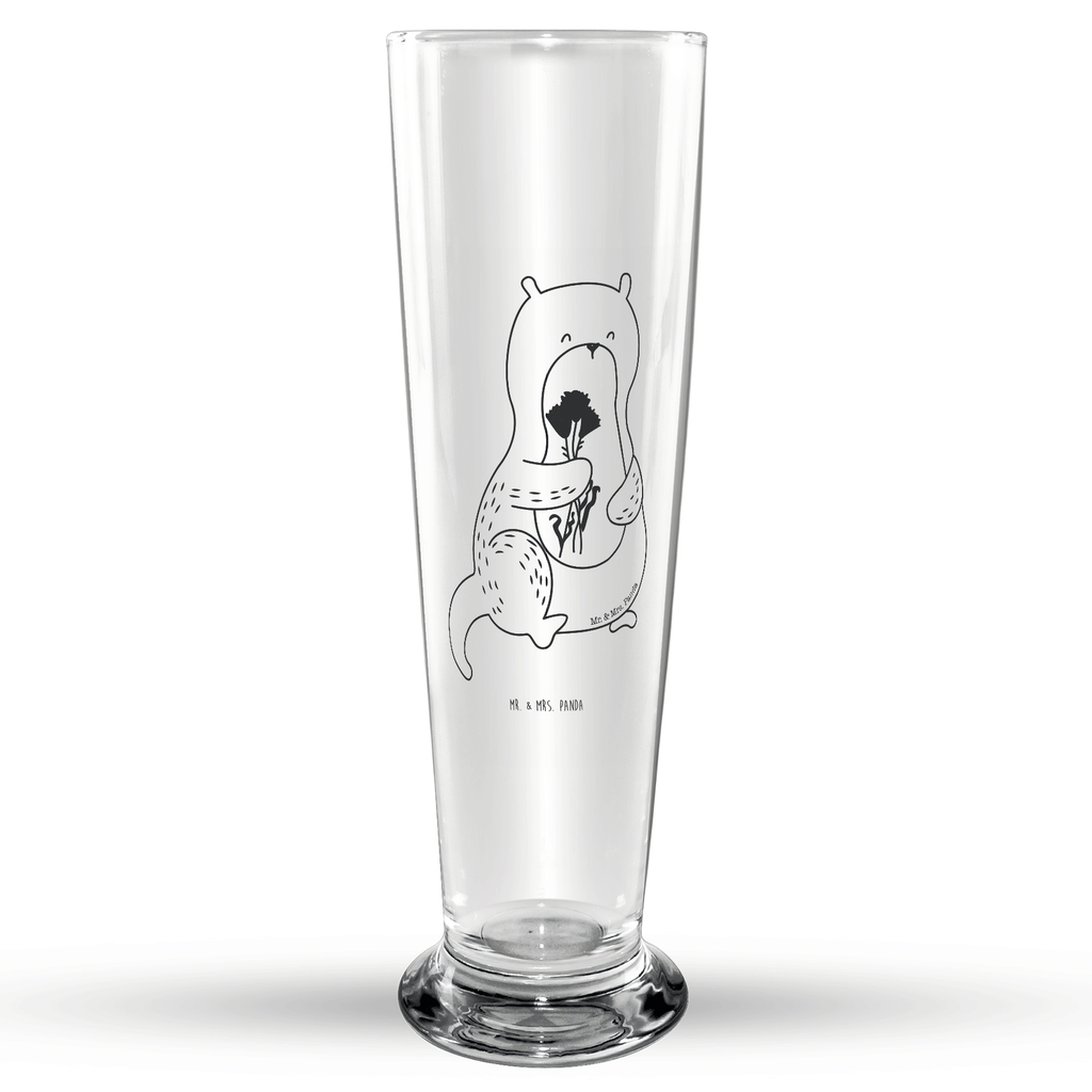 Weizenglas Otter Blumenstrauß Weizenglas, Weizen Glas, Vatertag, Weizenbier Glas, Weizenbierglas, Otter, Fischotter, Seeotter, Otter Seeotter See Otter