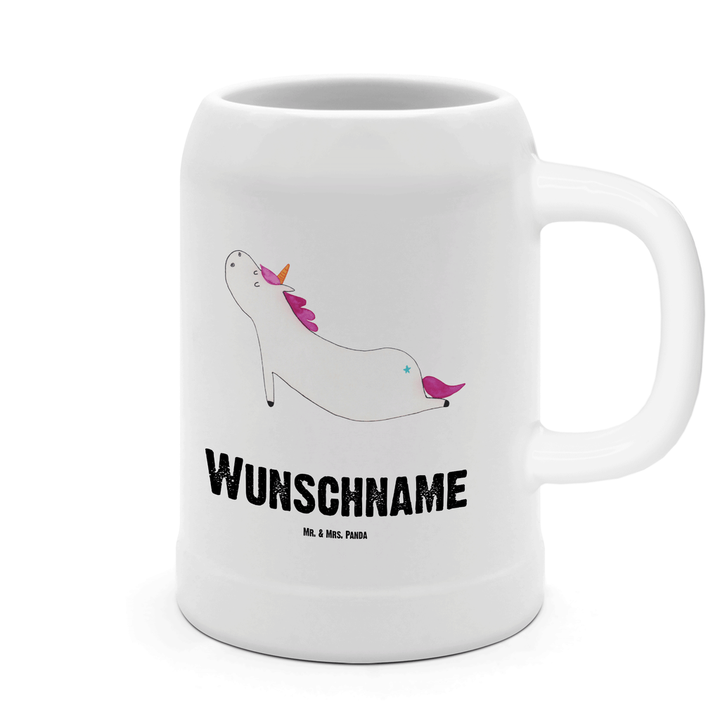 Personalisierter Bierkrug Einhorn Yoga Bierkrug mit Namen, Bierkrug personalisieren, Bierglas mit Namen, Personalisierung, Bedrucken, Einhorn, Einhörner, Einhorn Deko, Pegasus, Unicorn, Yoga, Namaste, Achtsamkeit, Entspannung, Joga, Yogamatte, Sport, lustig, witzig, süß