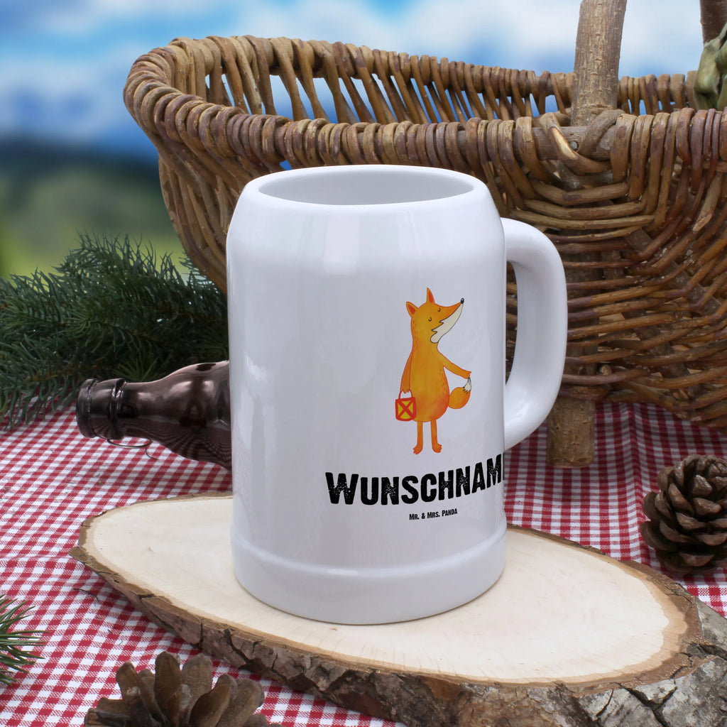 Personalisierter Bierkrug Fuchs Laterne Bierkrug mit Namen, Bierkrug personalisieren, Bierglas mit Namen, Personalisierung, Bedrucken, Fuchs, Füchse, Spruch trösten, Liebeskummer Spruch, Laterne, Sankt Martin, Laternenumzug, Aufmuntern, Cäsar Otto Hugo Flaischlen