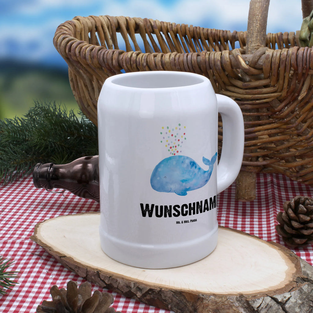 Personalisierter Bierkrug Wal Konfetti Bierkrug mit Namen, Bierkrug personalisieren, Bierglas mit Namen, Personalisierung, Bedrucken, Meerestiere, Meer, Urlaub, Wal, Konfetti, Wale, Motivation, Neuanfang, Trennung, Diät, Abnehmen, Neustart, Lebensabschnitt, Geburtstag