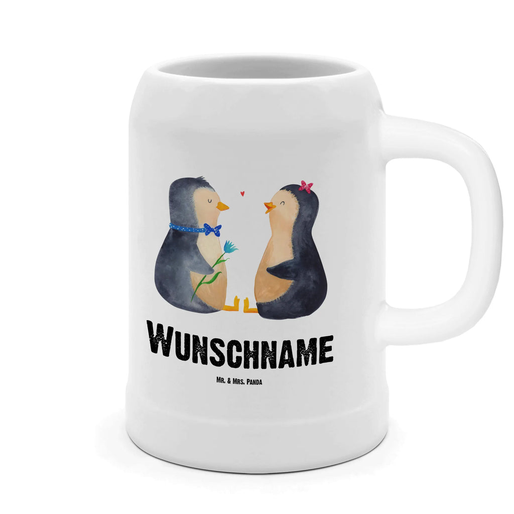 Personalisierter Bierkrug Pinguin Pärchen Bierkrug mit Namen, Bierkrug personalisieren, Bierglas mit Namen, Personalisierung, Bedrucken, Pinguin, Pinguine, Liebe, Liebespaar, Liebesbeweis, Liebesgeschenk, Verlobung, Jahrestag, Hochzeitstag, Hochzeit, Hochzeitsgeschenk, große Liebe, Traumpaar