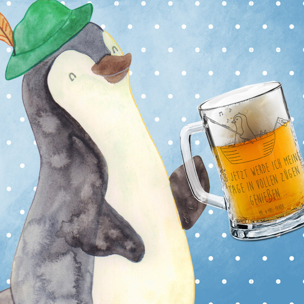 Gravur Bierkrug Pinguin Angelboot Bierkrug, Bier Krug, Bierkrug Glas, Vatertag, Pinguin, Pinguine, Angeln, Boot, Angelboot, Lebenslust, Leben, genießen, Motivation, Neustart, Neuanfang, Trennung, Scheidung, Geschenkidee Liebeskummer