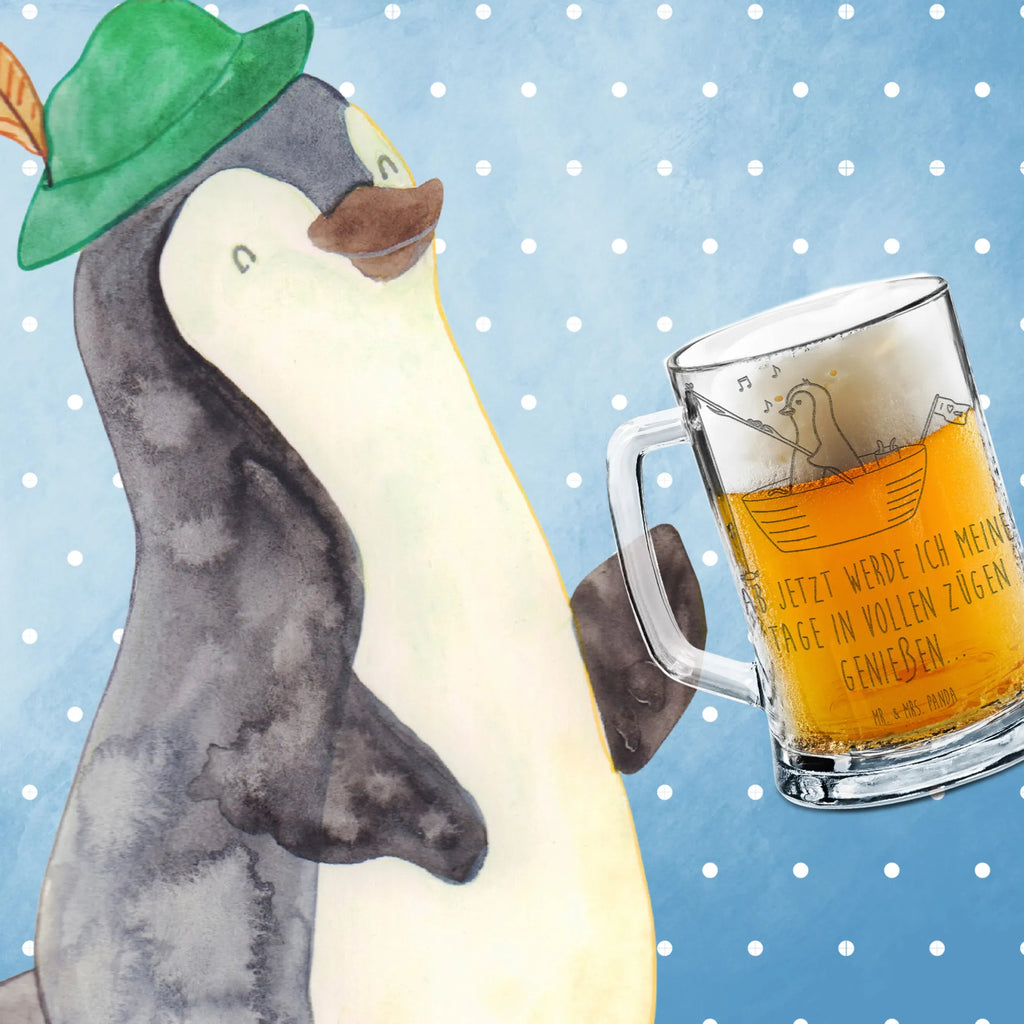 Gravur Bierkrug Pinguin Angelboot Bierkrug, Bier Krug, Bierkrug Glas, Vatertag, Pinguin, Pinguine, Angeln, Boot, Angelboot, Lebenslust, Leben, genießen, Motivation, Neustart, Neuanfang, Trennung, Scheidung, Geschenkidee Liebeskummer