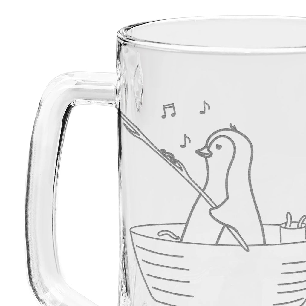 Gravur Bierkrug Pinguin Angelboot Bierkrug, Bier Krug, Bierkrug Glas, Vatertag, Pinguin, Pinguine, Angeln, Boot, Angelboot, Lebenslust, Leben, genießen, Motivation, Neustart, Neuanfang, Trennung, Scheidung, Geschenkidee Liebeskummer