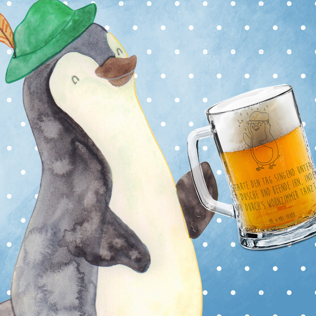 Gravur Bierkrug Pinguin Duschen Bierkrug, Bier Krug, Bierkrug Glas, Vatertag, Pinguin, Pinguine, Dusche, duschen, Lebensmotto, Motivation, Neustart, Neuanfang, glücklich sein