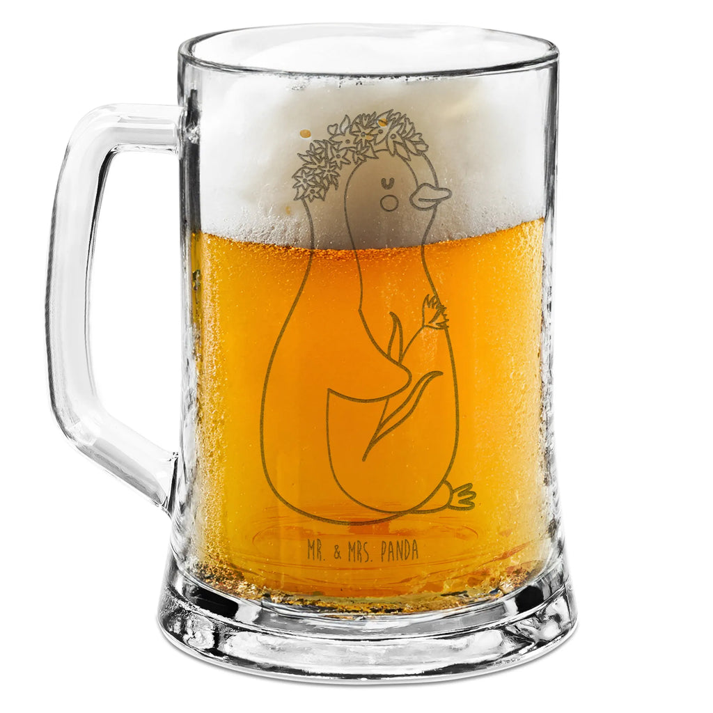 Gravur Bierkrug Pinguin Blumen Bierkrug, Bier Krug, Bierkrug Glas, Vatertag, Pinguin, Pinguine, Blumenkranz, Universum, Leben, Wünsche, Ziele, Lebensziele, Motivation, Lebenslust, Liebeskummer, Geschenkidee