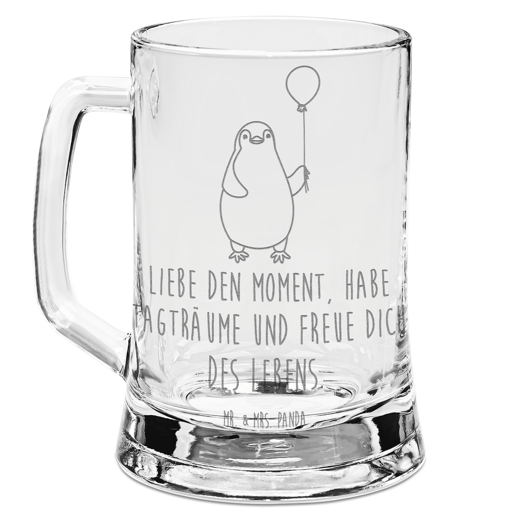 Gravur Bierkrug Pinguin Luftballon Bierkrug, Bier Krug, Bierkrug Glas, Vatertag, Pinguin, Pinguine, Luftballon, Tagträume, Lebenslust, Geschenk Freundin, Geschenkidee, beste Freundin, Motivation, Neustart, neues Leben, Liebe, Glück