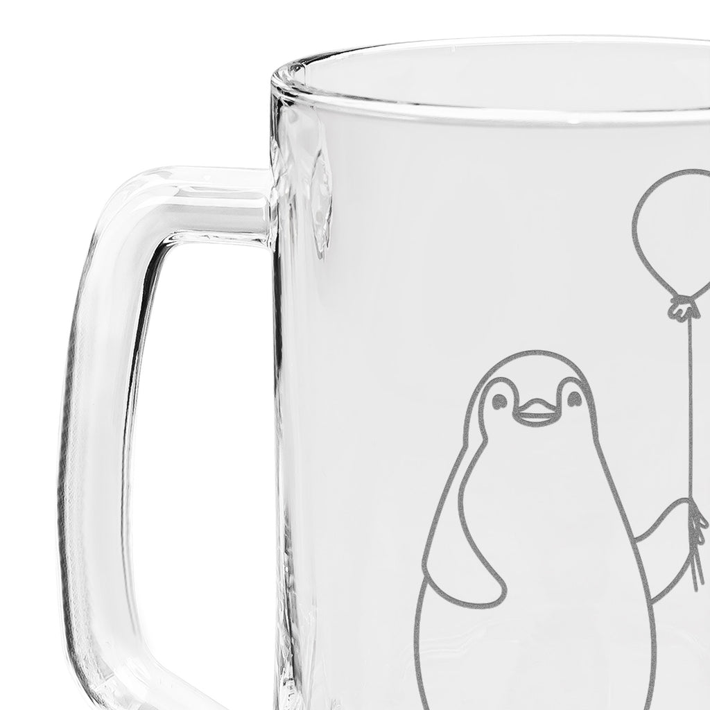 Gravur Bierkrug Pinguin Luftballon Bierkrug, Bier Krug, Bierkrug Glas, Vatertag, Pinguin, Pinguine, Luftballon, Tagträume, Lebenslust, Geschenk Freundin, Geschenkidee, beste Freundin, Motivation, Neustart, neues Leben, Liebe, Glück