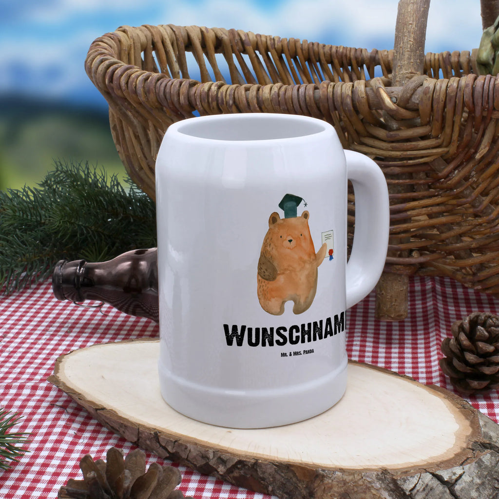 Personalisierter Bierkrug Prüfungsbär Bierkrug mit Namen, Bierkrug personalisieren, Bierglas mit Namen, Personalisierung, Bedrucken, Bär, Teddy, Teddybär, Abitur, Prüfungen, Prüfung bestanden, Abschluss, Zeugnis, Abschlusszeugnis