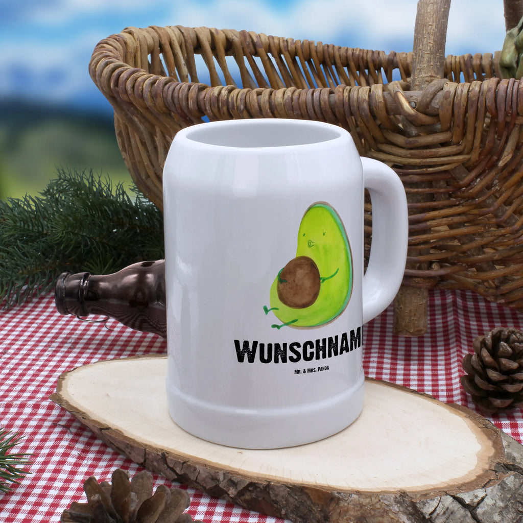 Personalisierter Bierkrug Avocado pfeift Bierkrug mit Namen, Bierkrug personalisieren, Bierglas mit Namen, Personalisierung, Bedrucken, Avocado, Veggie, Vegan, Gesund, Diät, Abnehmen, Ernährung, dick sein