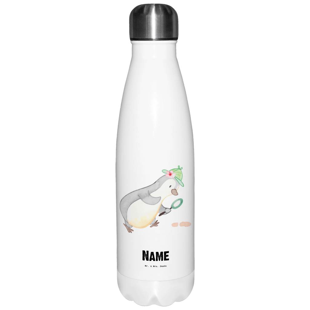 Personalisierte Thermosflasche Detektivin mit Herz Personalisierte Isolierflasche, Personalisierte Thermoflasche, Personalisierte Trinkflasche, Trinkflasche Mit Namen, Wunschname, Bedrucken, Namensflasche, Beruf, Ausbildung, Jubiläum, Abschied, Rente, Kollege, Kollegin, Geschenk, Schenken, Arbeitskollege, Mitarbeiter, Firma, Danke, Dankeschön, Detektivin, Ermittlerin, Agentin, Privatdetektei, Berufsdetektivin, Wirtschaftsdetektei, Detektivausbildung, Spurensuche