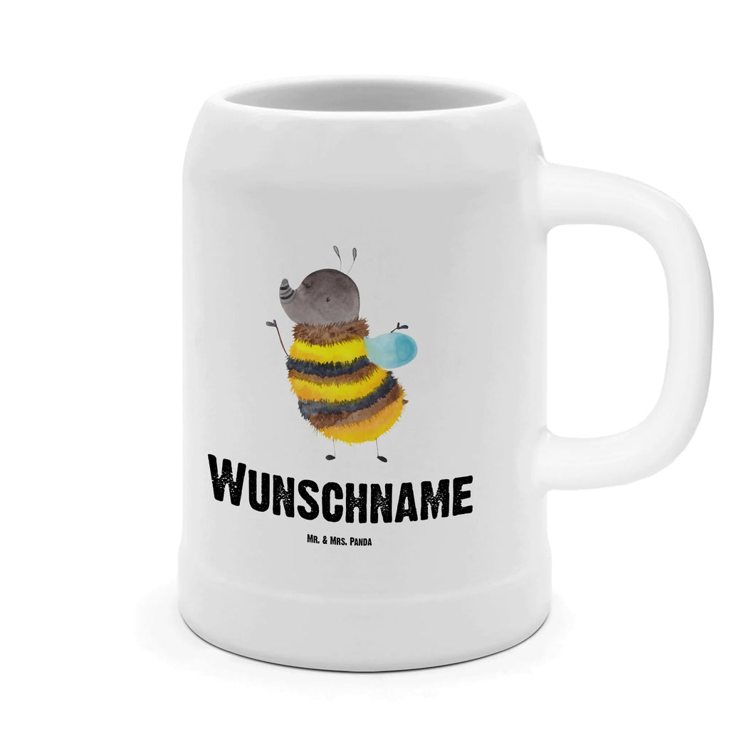 Personalisierter Bierkrug Hummel flauschig Bierkrug mit Namen, Bierkrug personalisieren, Bierglas mit Namen, Personalisierung, Bedrucken, Tiermotive, Gute Laune, lustige Sprüche, Tiere, Hummel, Flauschig, Biene, Blume, Natur