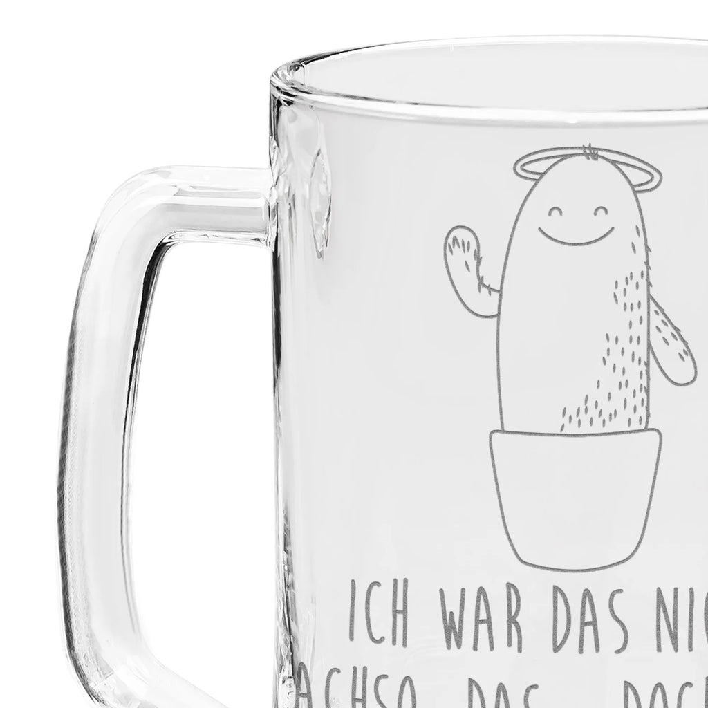 Gravur Bierkrug Kaktus Heilig Bierkrug, Bier Krug, Bierkrug Glas, Vatertag, Kaktus, Kakteen, frech, lustig, Kind, Eltern, Familie, Bruder, Schwester, Schwestern, Freundin, Heiligenschein