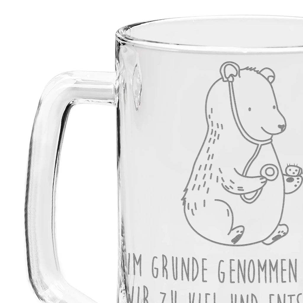 Gravur Bierkrug Bär Arzt Bierkrug, Bier Krug, Bierkrug Glas, Vatertag, Bär, Teddy, Teddybär, Arzt, Ärztin, Doktor, Professor, Doktorin, Professorin