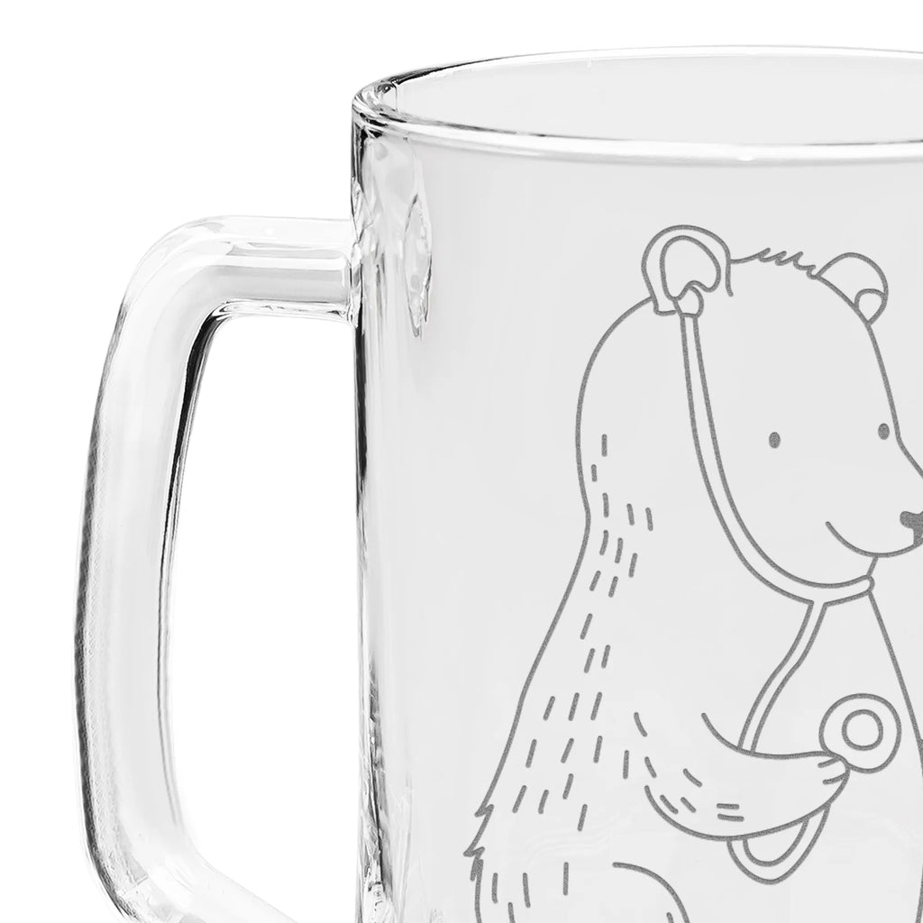 Gravur Bierkrug Bär Arzt Bierkrug, Bier Krug, Bierkrug Glas, Vatertag, Bär, Teddy, Teddybär, Arzt, Ärztin, Doktor, Professor, Doktorin, Professorin