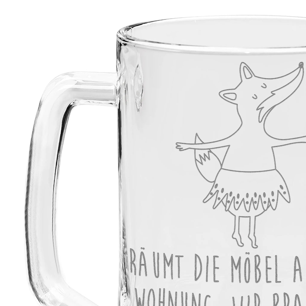 Gravur Bierkrug Fuchs Ballerina Bierkrug, Bier Krug, Bierkrug Glas, Vatertag, Fuchs, Fuchs Spruch, Füchse, Füchsin, Ballerina, Ballett, Tänzerin, Tanzen, Party, Einladung, Geburtstag