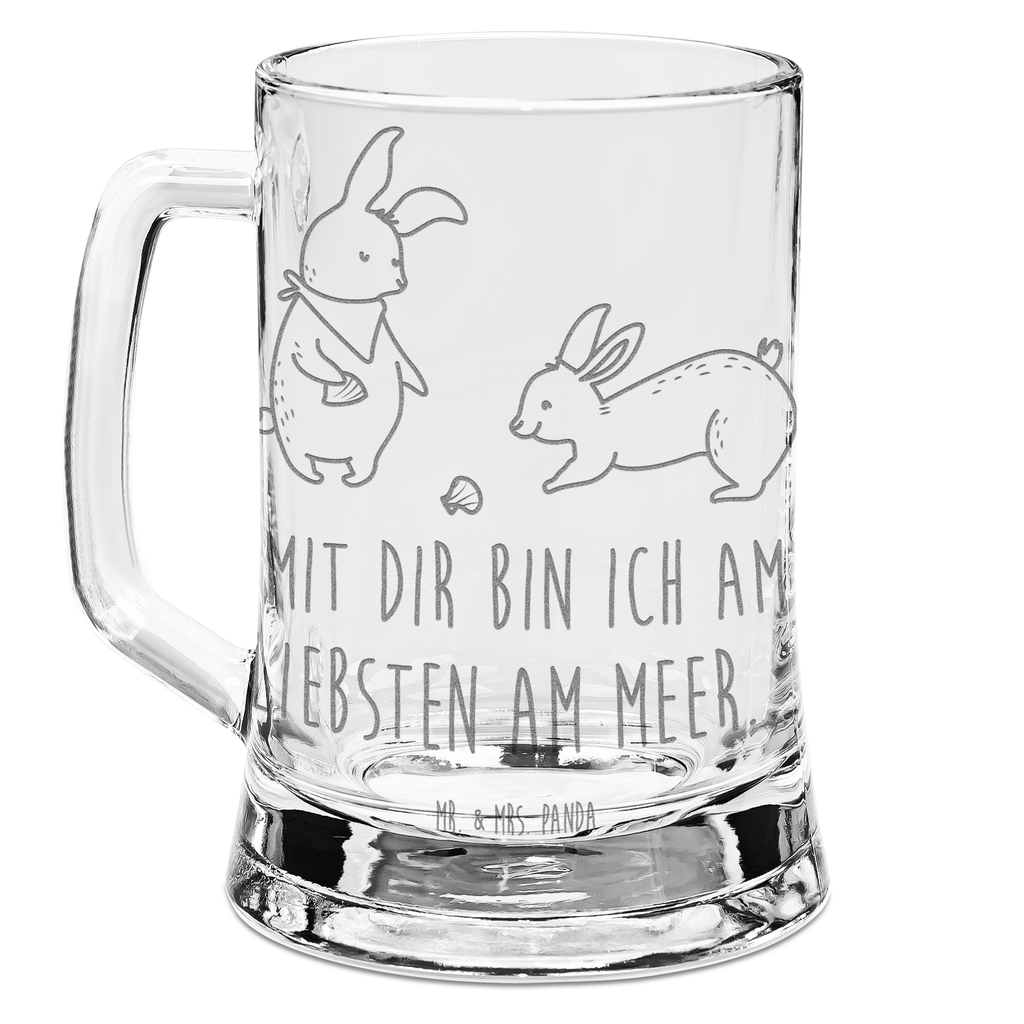 Gravur Bierkrug Hasen Muschel Bierkrug, Bier Krug, Bierkrug Glas, Vatertag, Familie, Muttertag, Bruder, Schwester, Mama, Papa, Oma, Opa, Hasen, beste Freundin, Freundin, Freundinnen, best friends, BFF, Muscheln sammeln, Muscheln, Meer