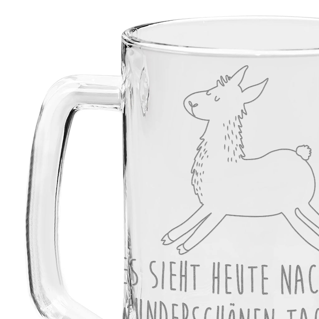 Gravur Bierkrug Lama Springen Bierkrug, Bier Krug, Bierkrug Glas, Vatertag, Lama, Alpaka, Lamas, Lieblingstag, Happy day, fröhlich, Glück, Freundin, Liebeskummer, Neustart, guten Morgen, Start, Prüfung, Abitur