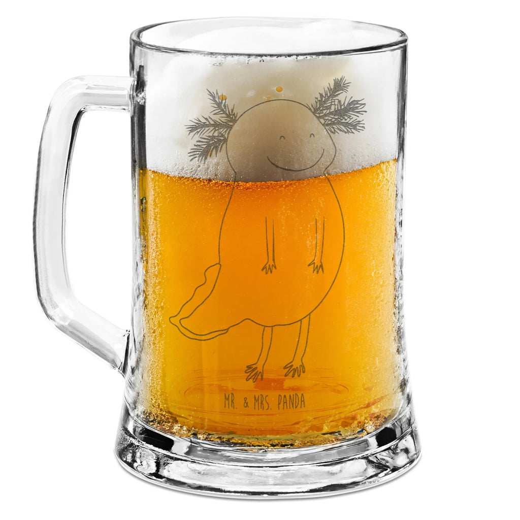 Gravur Bierkrug Axolotl Glücklich Bierkrug, Bier Krug, Bierkrug Glas, Vatertag, Axolotl, Molch, Axolot, Schwanzlurch, Lurch, Lurche, Motivation, gute Laune