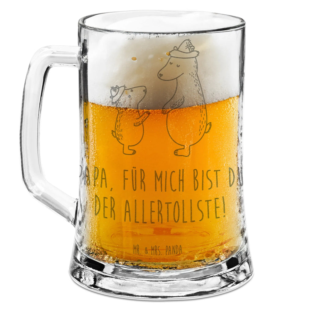 Gravur Bierkrug Bären mit Hut Bierkrug, Bier Krug, Bierkrug Glas, Vatertag, Familie, Muttertag, Bruder, Schwester, Mama, Papa, Oma, Opa, Bär, Bären, Vater, Papi, Paps, Dad, Daddy, Lieblingsmensch, Sohn, Söhne, Kind, Kinder, Vater-Sohn, Family, Vorbild