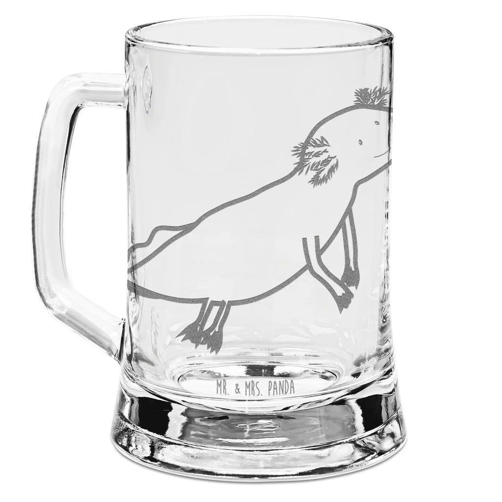 Gravur Bierkrug Axolotl Schwimmen Bierkrug, Bier Krug, Bierkrug Glas, Vatertag, Axolotl, Molch, Axolot, Schwanzlurch, Lurch, Lurche, Problem, Probleme, Lösungen, Motivation